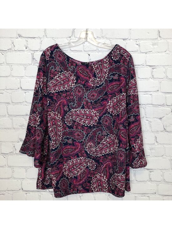 Talbots Tops - Talbot's Purple Paisley Long Sleeve Top Plus Size 2X
